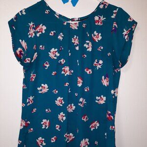 41 Hawthorn Floral Teal Women's Top Medium